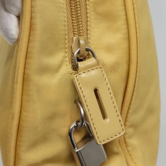 PRADA Hand Bag Nylon Yellow Silver Auth - Picture 10 of 16